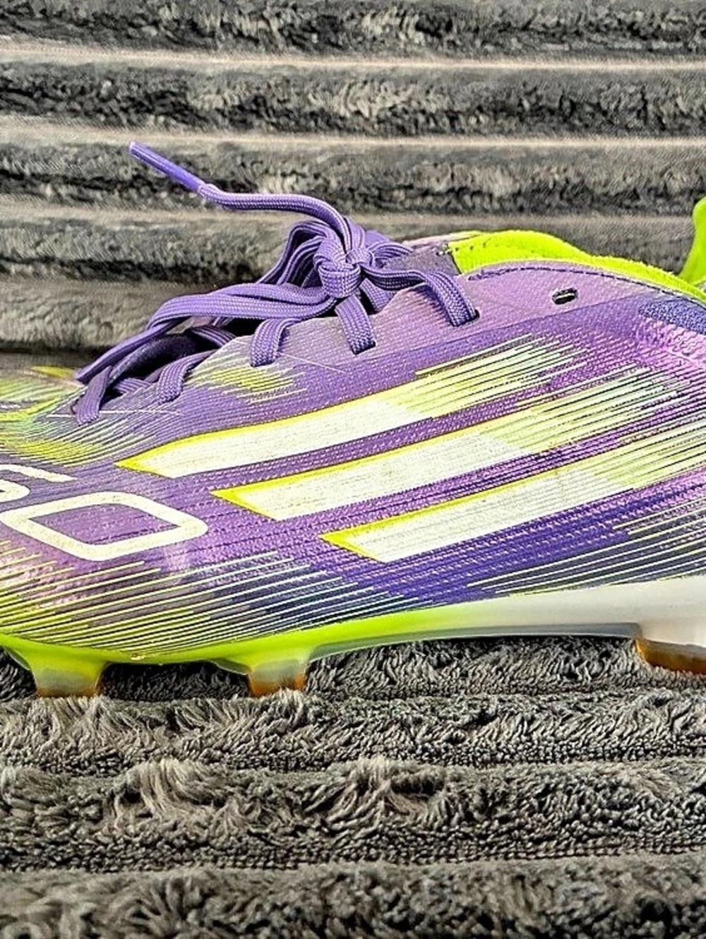 adidas F50 Elite FG Purple Rush Lucid Lemon Elite FG Soccer Cleats Purple &